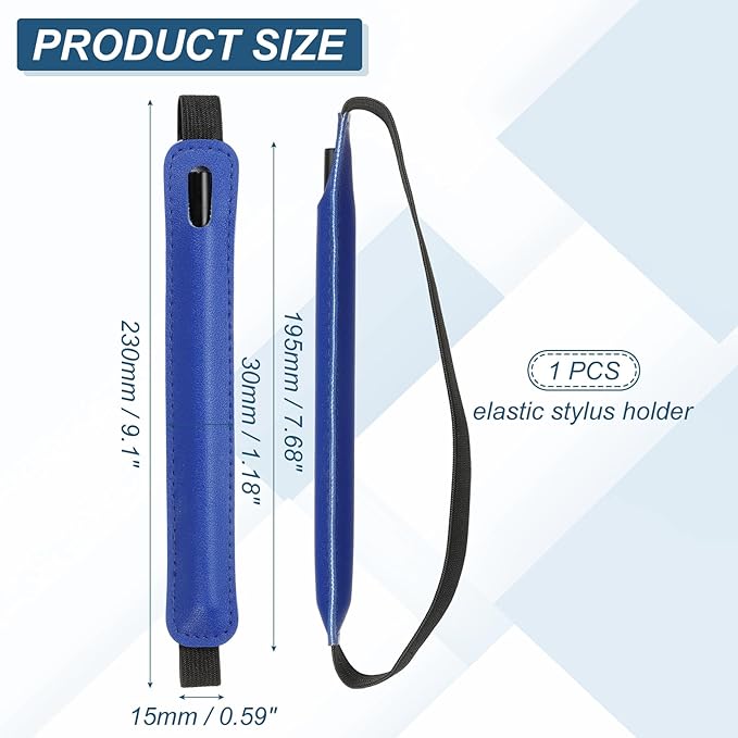 PATIKIL Stylus Holder for Tablet, Universal Pen Sleeve Retractable Stylus Pen Holder Elastic Pencil Pocket Case Protective Pouch for Tablet Case Notebook, Bright Blue