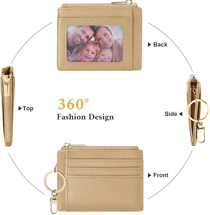 Sodsay Card Case Slim Front Pocket Wallet for Women Credit Card Holder with Keychain | Slim, Credit Card Holder, Front Pocket, with Keychain | Slim