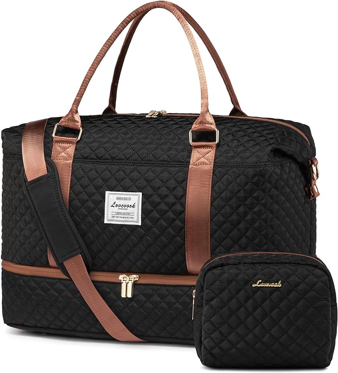 LOVEVOOK Travel Duffle Bag,Weekender Bags for Women with Shoe Compartment，Carry on Overnight Bag with Toiletry Bag,Gym Duffel Bag with Wet Pocket, Hospital Bags for Labor and Delivery
