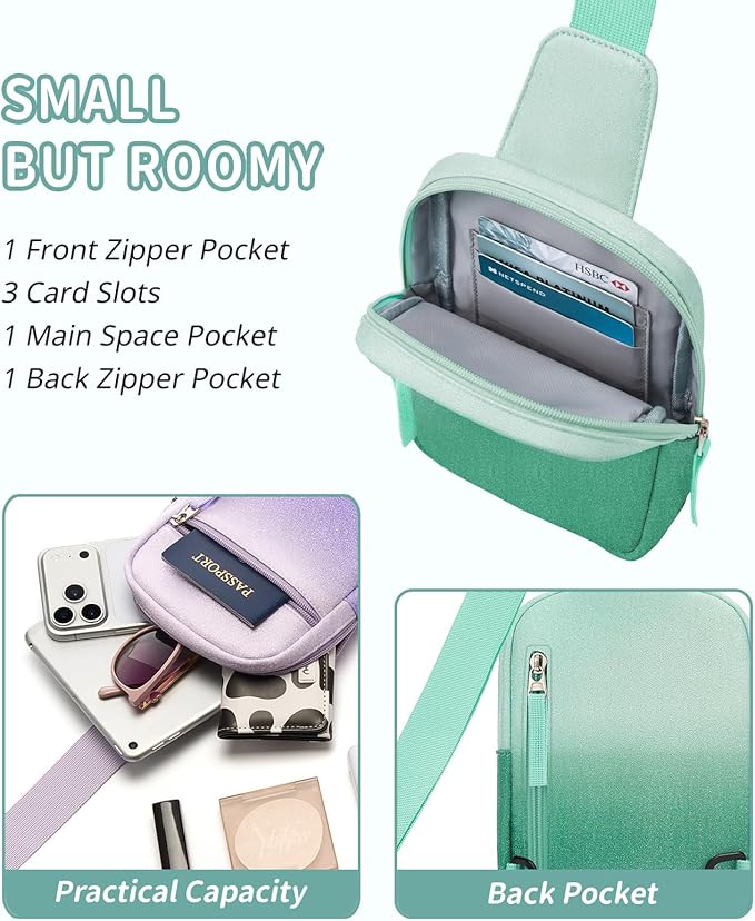 Birthday Gifts for 8 9 10 11 12 Year Old Teens Girls Kids, Fanny Pack Crossbody Bag Sling Belt Bags Purse, Dorm Travel Essentials for Girls Fashion, Preppy Tween Teen Girl Gift Trendy Stuff