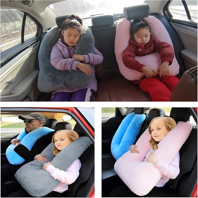 FHSGGP Travel Pillow Car Pillow Kid Car Sleeping The Sleeping Aid for Adults and Kids on Road Trips Kids Travel Pillow Red