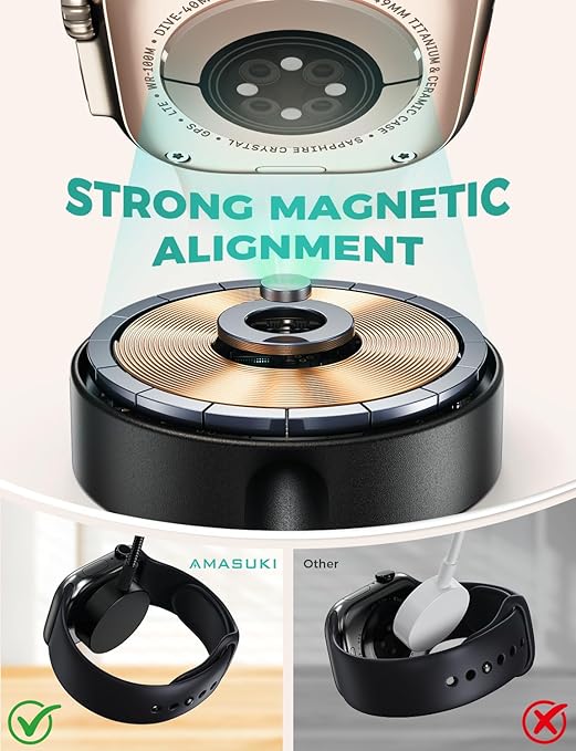 2026 Travel Essentials for Apple Watch Charger,Cruise Vacation Camping Essentials,iPhone Charger,Multi Charging Cable,3 in 2 Charging Docks for iWatch Series 11-2/Ultra,iPhone 17-12,Car,Black