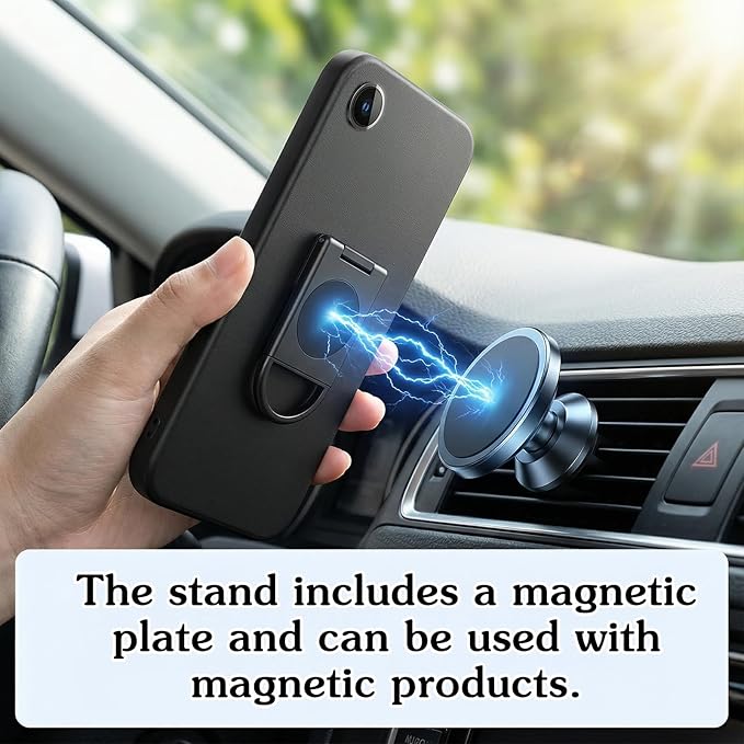 Ptwola Magnetic Universal Tablet Ring Holder Black Tablet Stand Foldable Multi Angle Tablets Grip Stand Adhesive Tablets Kickstand Attachment Desk Accessories for More Reader PC Laptop