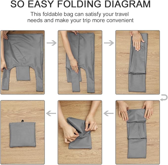 HOLYLUCK Reusable Grocery Bags,Heavy Duty Foldable Shopping Tote Bag (Extra Large, 3 Large Grey)