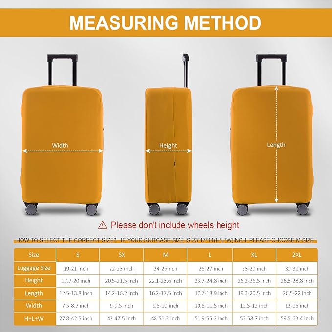 Travel Luggage Cover - Scratch-Resistant Suitcase Protector, Fit 22-23 Inch (Yellow)