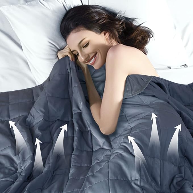 Cooling Weighted Blanket for Adults 20lbs,48"x72", Twin Full Size Heavy Throw Blanket for 180-220lbs, Microfiber Soft Thick Big Blankets Weighted Comforter Breathable Gifts for Sleeping, Grey