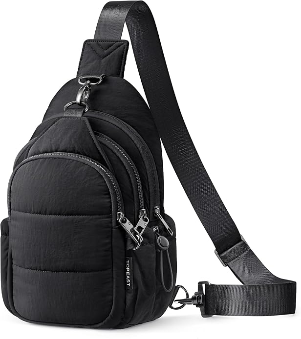 TOPEAST Sling Bag for Women, Anti-Theft Crossbody Bag with RFID Blocking & Water Bottle Holder for Travel, Water-resistant