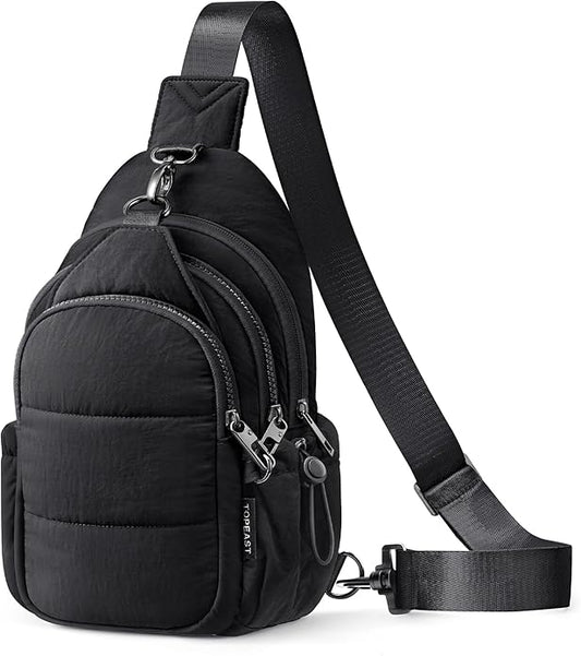 TOPEAST Sling Bag for Women, Anti-Theft Crossbody Bag with RFID Blocking & Water Bottle Holder for Travel, Water-resistant