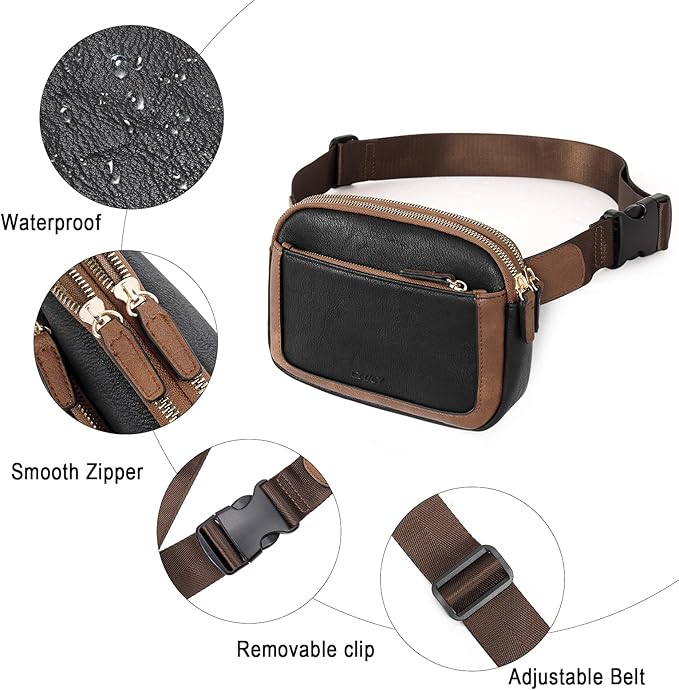 CLUCI Fanny Packs for Women Cross body, Belt Bag for Women, Mini Everywhere Crossbody Waist Bag Adjustable Strap, Vegan Leather Women's Fanny Pack