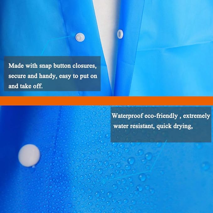 COOY Rain Coats (2 Pack) - Reusable EVA Rain Ponchos For Adults Rain Jackets Raincoats For Men Women
