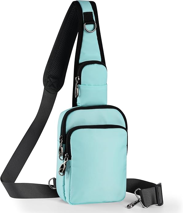 Sling Bag, Crossbody Bag with Zipper Lock, RFID & Water Resistant for Women and Men Small Chest Bag for Travel Casual