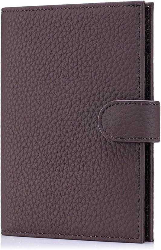 Karmiir RFID Passport Holder Travel Wallet for Women, Leather Passport Cover with Card Holders SIM Slots, Zippered Coins Pocket and Cash Slot Slim Compact Travel Wallet (Coffee)
