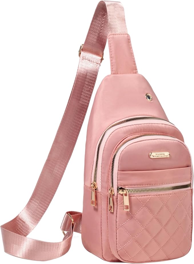 Banelu Small Sling Bag Crossbody Sling Backpack for Women, Small Crossbody Purses Cross Body Bag - Pink