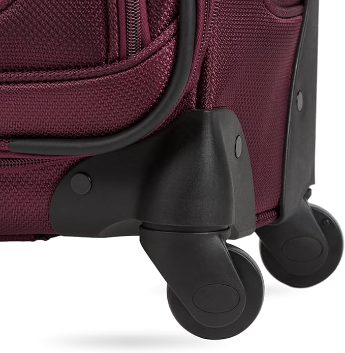 SWISSGEAR Sion Softside Expandable Spinner Luggage Durable Lightweight Travel Suitcase, Merlot, Carry-On