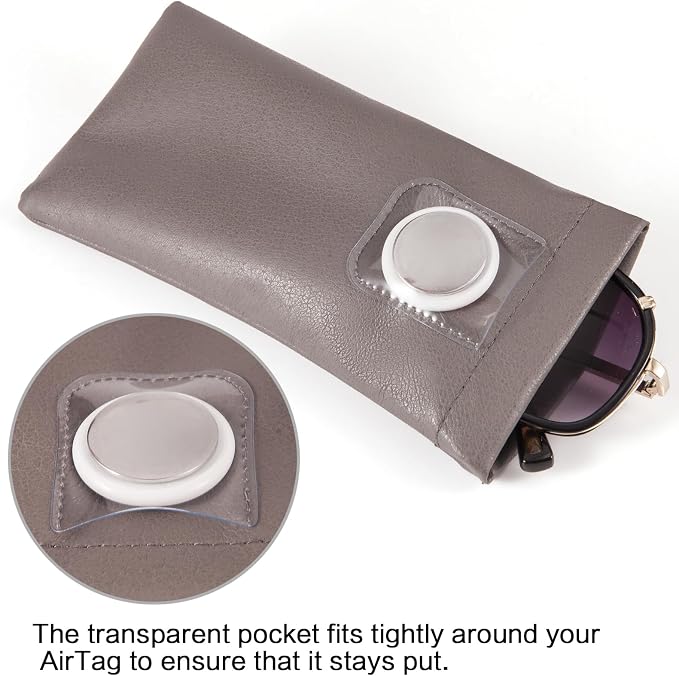 TRIUMPH VISION Squeeze Leather Sunglasses Pouch - 3 Pack Glasses Case Soft Eyeglass Sleeve Pouch Holder