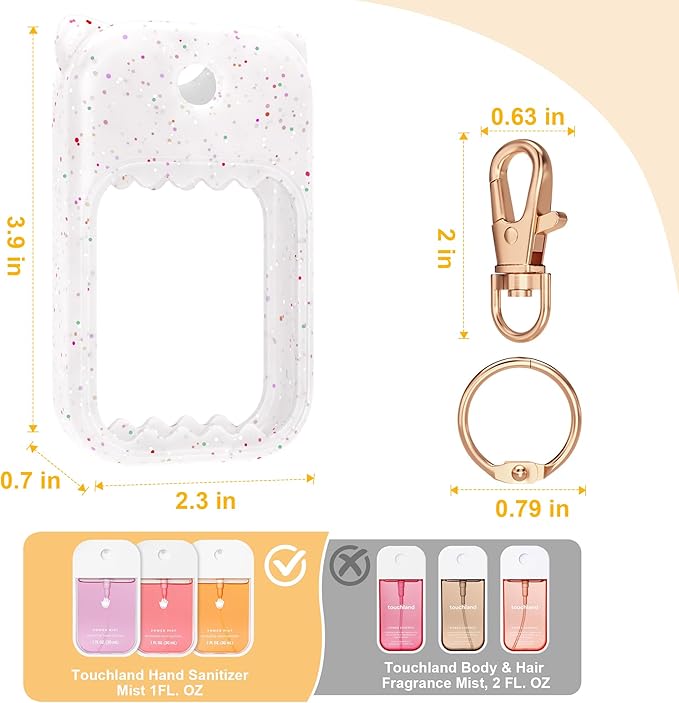 Hand Sanitizer Spray Case for Touchland Silicone Touchland Case Keychain Cute Hand Sanitizer Holder Keychain Compatible with Touch land Power Mist Gentle/Glow Mist