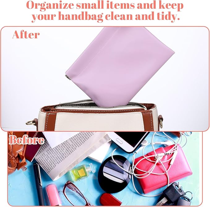 4 Pcs Small Makeup Bag for Purse, 6.7x5.5 Inch Small Lipstick Pouch for Purse, Waterproof Portable Cosmetic Bag forPurse, Smalls Travel Pouch