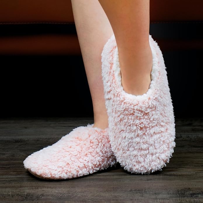 cosyone1997 2-Pair Slippers for Women Indoor Non Slip Soft Sole Plush Sherpa Lined Cozy Comfortable House Slippers