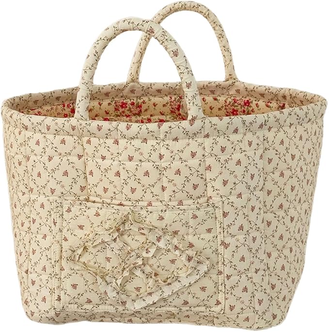 Floral Fabric Storage Basket Car Interior Storage Basket Underwear Sundries Laundry Baskets Supplies Home Organizer Bag (style 4)