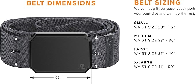 Groove Life Groove Belt OG - Men's Work Belt - Stretch Nylon, Magnetic Buckle, Adjustable, Comfortable, Tactical, EDC