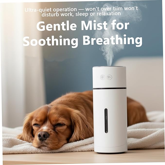 Mini Humidifier USB Rechargeable Desktop Humidifier with Night Light & Timer Quiet Personal Cool Mist for Bedroom, Office, Travel & Car
