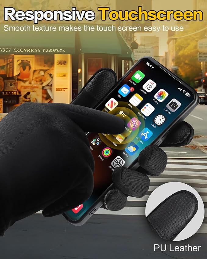 FEWTUR Winter Waterproof Gloves for Women and Men - Thermal Gloves with Touchscreen Fingers, Warm Gloves for Running, Bike and Hiking Cold Weather