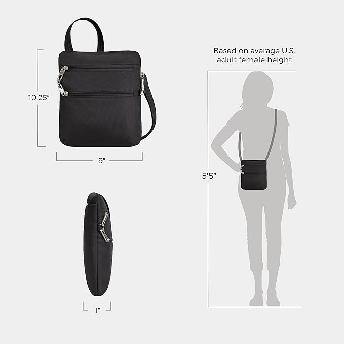 Travelon Anti-theft Classic Slim Double Zip Crossbody