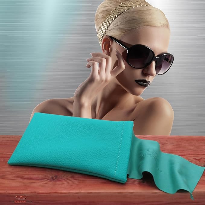 Soft Sunglasses case | Large Glasses Case Holder - Eyeglass Pouch Squeeze Top | Glasses pouch Lightweight Extra Layers