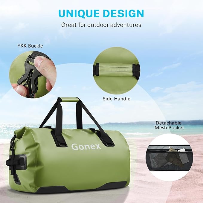 Gonex Extra Large Waterproof Duffle Travel Dry Duffel Bag Heavy Duty Bag with Durable Straps & Handles for Kayaking Paddleboarding Boating Rafting Fishing