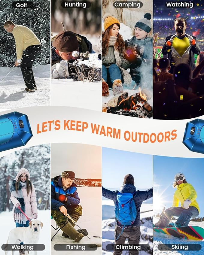 AI Hand Warmers Rechargeable 2 Pack, Electric Handwarmers Reusable, AI Smart Safe Heat Long Lasting Portable Pocket Heater, Warm Gifts for Men Women Outdoor Indoor Hiking Studying Hunting Golf Camping