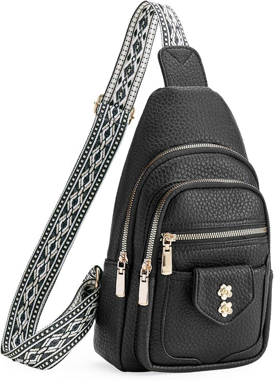GAEKEAO Sling Bag Crossbody Bags for Women Vegan Leather Fanny Pack Chest Travel Anti Theft Purse Shoulder Bag handbags Gifts