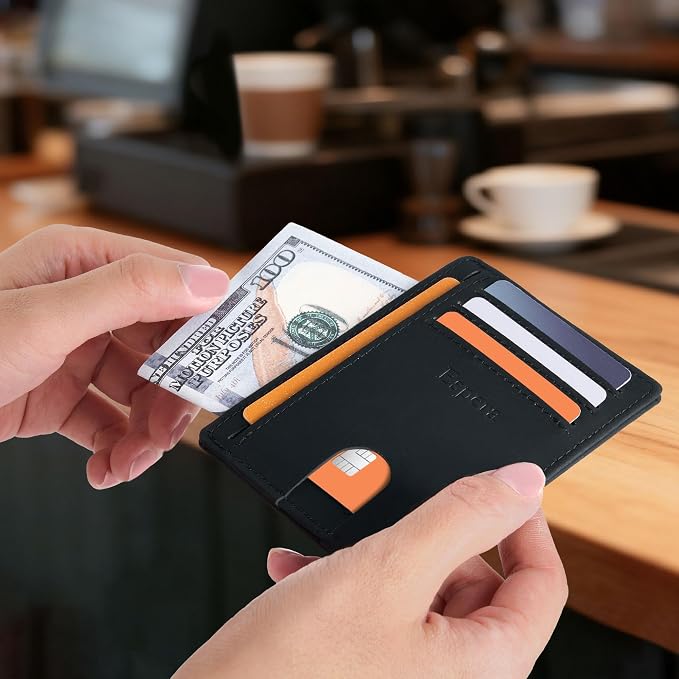 Espera Slim Minimalist Front Pocket Wallet for Men, RFID Blocking Credit Card Holder, Thin Travel ID Card Case, Gifts for Men