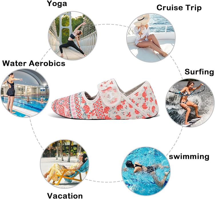 Water Shoes for Women Men Barefoot Beach Swim Aqua Socks Summer Wide Slides Sandals Quick Dry Pool River Sea Sock Shoes