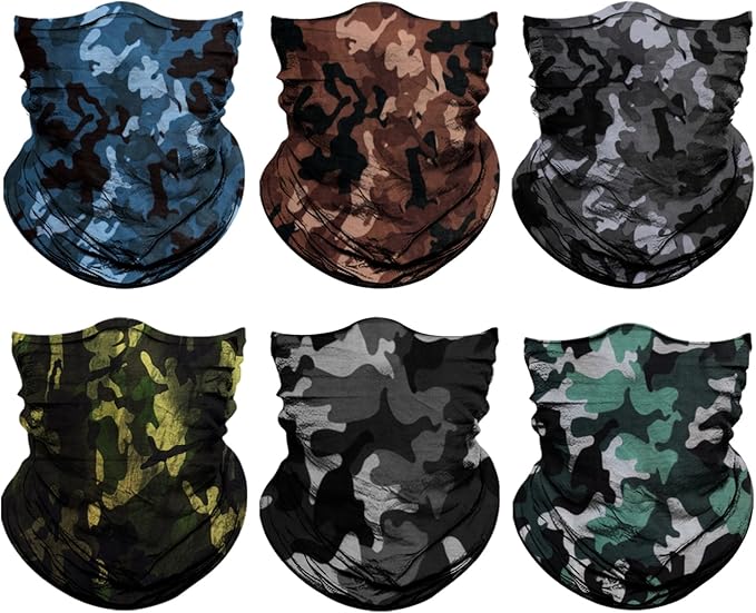 Neck Gaiter for Men Women Headwear Bandana Head Wrap Face Scarf Mask Cover Warmer Balaclava-Seamless & Versatile