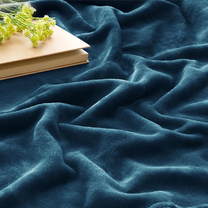 BEDELITE Fleece Blanket Twin Size Mineral Blue Throw Blankets for Couch & Bed, Luxury Plush Cozy Fuzzy Blanket 60x80 inches, Super Soft Warm Lightweight Throw Blanket for Travel Camping