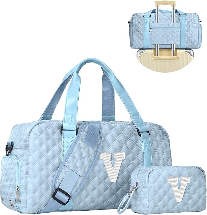 Elilier Kids Travel Duffel Bag, Personalized Weekender Bag with Shoes Compartment, Mothers Day Gifts, Girls Gifts for Kids Friends
