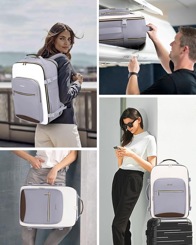LOVEVOOK Large Travel Backpack for Women & Men, 40L Carry on Backpack for Airplanes, TSA Personal Item Travel Bag fits 17" Laptop, Waterproof Travel Essentials Airline Approved with 3 Packing Cubes