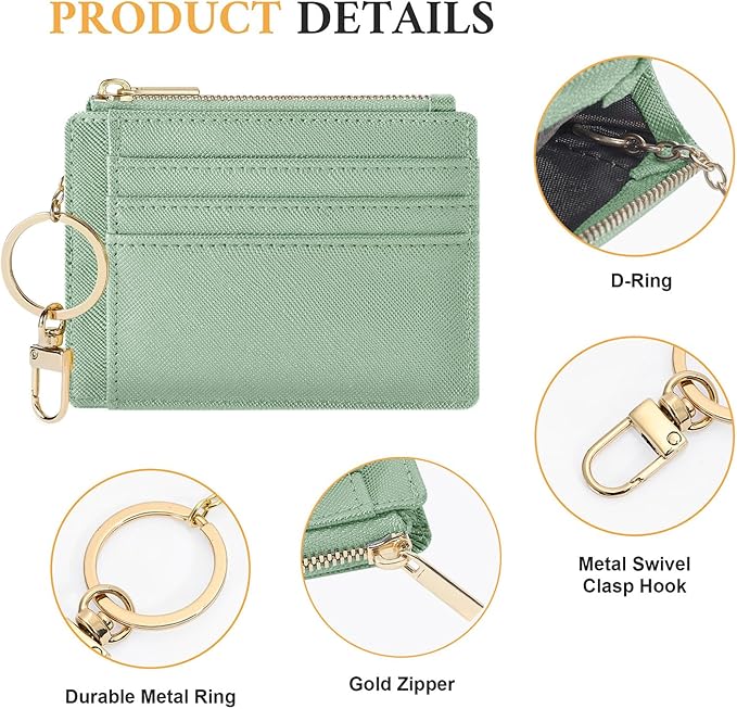 Sodsay Card Case Slim Front Pocket Wallet for Women Credit Card Holder with Keychain | Slim, Credit Card Holder, Front Pocket, with Keychain | Slim
