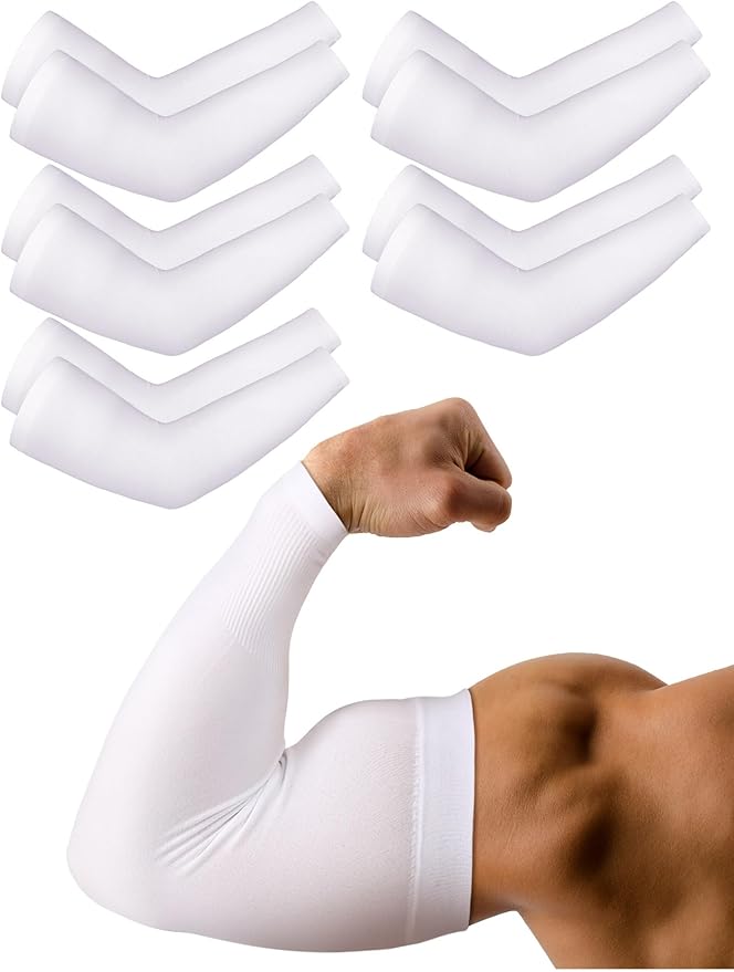 Boao 10 Pairs UV Arm Sleeve for Men Women Cooling Tattoo Cover up Compression Sun Protection Sleeves for Outdoor Activities