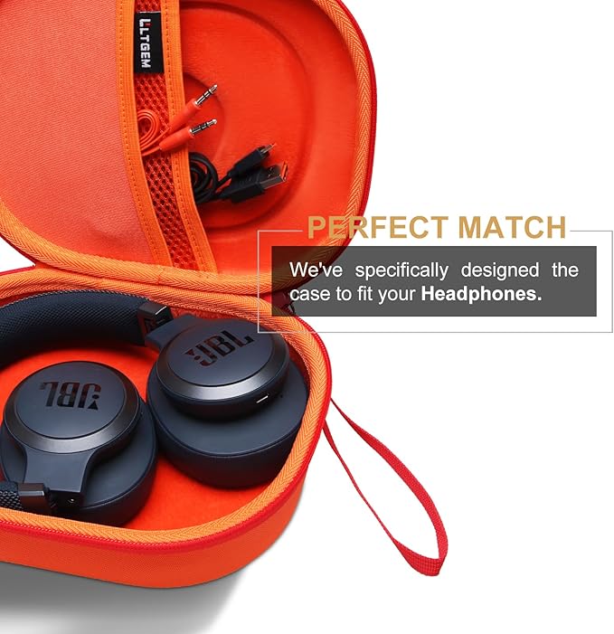 LTGEM Case Compatible with JBL Tune 770NC / 510BT / 720BT / 520BT / 520C / 670NC, for JBL Live 770NC / 670NC / 680NC / 780NC Headphones, Orange