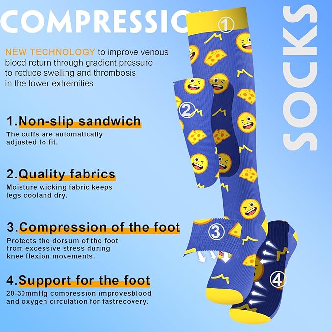 bropite Compression Socks for Women & Men Circulation-Support Knee High Socks 20-30 mmhg-Best for Running,Medical,Nurse,Travel