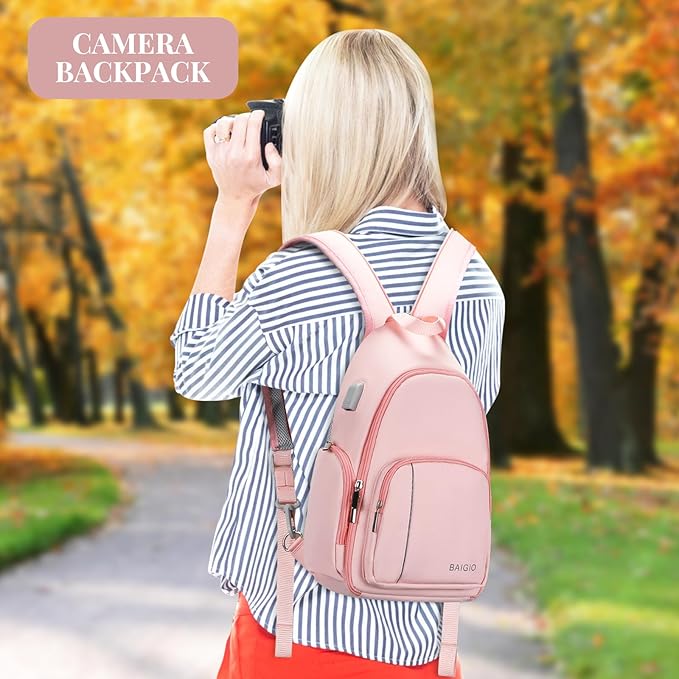BAIGIO Camera Sling Bag Small Camera Backpack for Photographers,Waterproof Camera Crossbody Bag Travel Caemra Backpack for DSLR SLR Mirrorless Camera