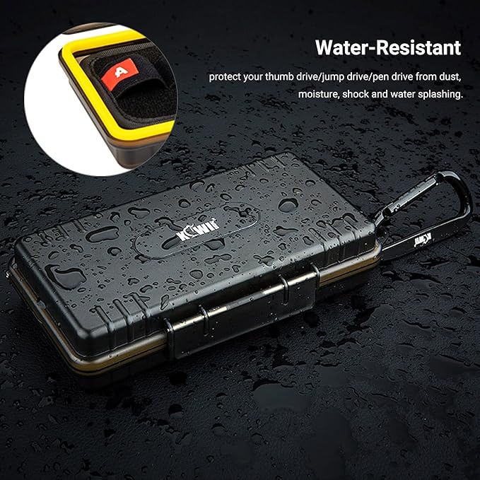 USB Flash Drive Case with Labels, Thumb Drive Holder Organizer, Shockproof Water-Resistant, SD Card/NS/PSV/CFexpress Type A Card Case