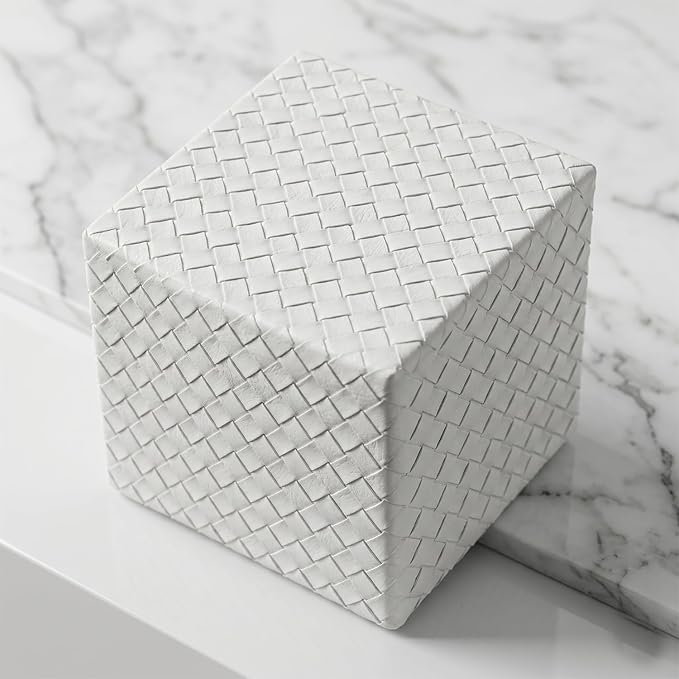 Tissue Box Cover Square,White Tissue Holder for Bathroom Accessories,Bathroom