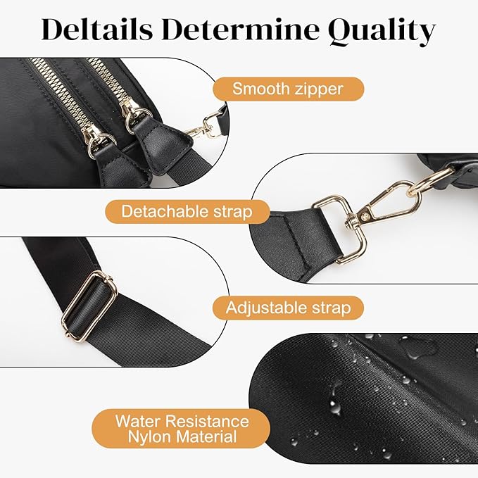 Spacious Nylon Checkered Crossbody Bum Bag for Women, Fashion Checkerboard Fanny Pack Purse with Anti-theft Pocket, Adjustable Wider Strap Wasit Bag