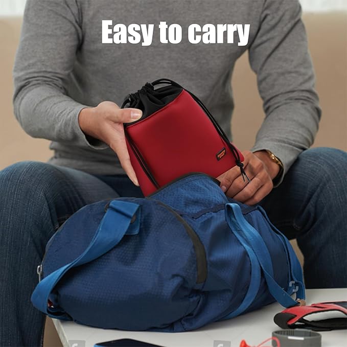 Portable Headset Carrying Pouch, Lightweight Headphone Storage Bag Headphone Case Bag Soft Travel Pouch for Over-Ear Headphones/Gaming Headsets/Neckband Earbuds (Large Red)