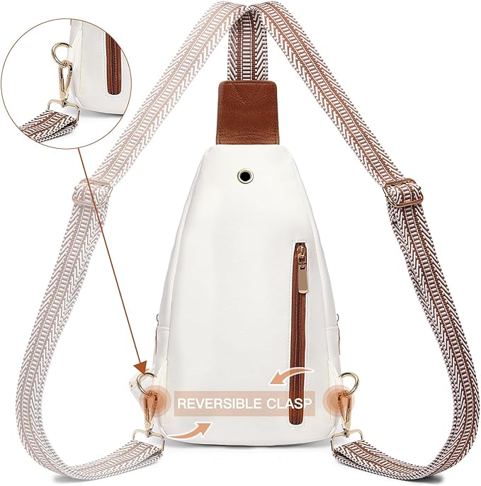 GAEKEAO Sling Bag for Women Crossbody Bags Vegan Leather Fanny Pack Chest Trendy Shoulder Bag for Travel Everyday Vacation