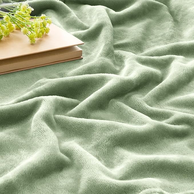 BEDELITE Fleece Blanket Sage Grey Green Throw Blankets for Couch & Bed, Luxury Plush Cozy Fuzzy Blanket 50x60 inches, Super Soft Warm Lightweight Throw Blanket for Travel Camping