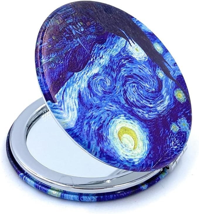 Compact Mirror Purse Makeup Mirror Small Travel Mirror Pocket Mirror Lipstick Mirror Starry Night Van Gogh Cute Mini Mirror Art Artistic Gifts for Women