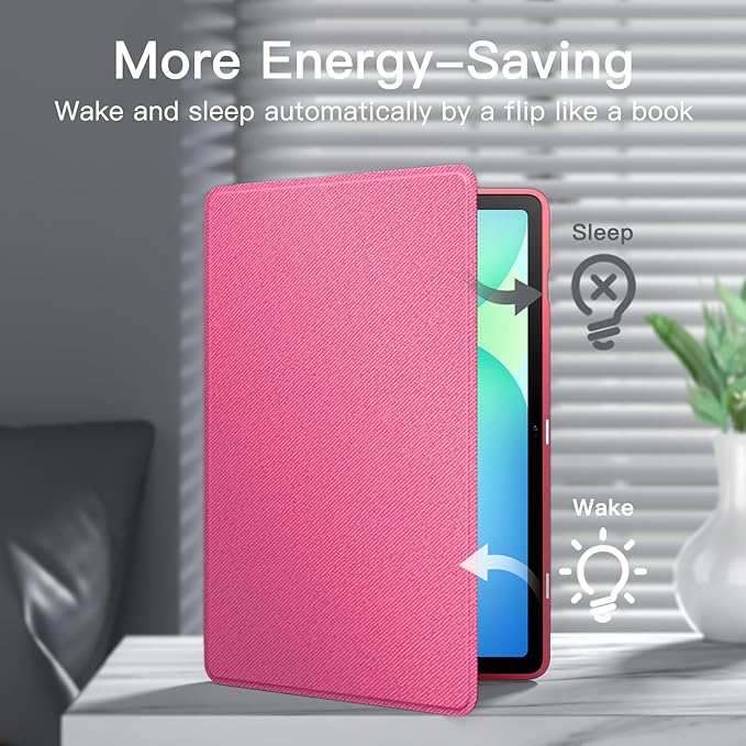 JETech Case for Samsung Galaxy Tab S10 Lite / S10 FE / S9 FE 10.9-Inch with S Pen Holder, Slim Folio Stand Protective Tablet Cover, Multi-Angle Viewing (Pink)